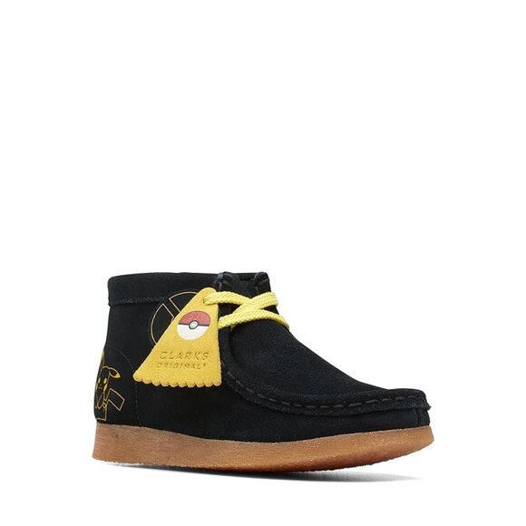 Clarks Original Pokemon Wallabee Mist Pikachu Suede Black Boot Shoe Kids 10 - Picture 5 of 5
